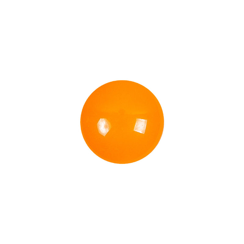 European Orange Half Domed Self Back Glass Button - 20L/12.5mm