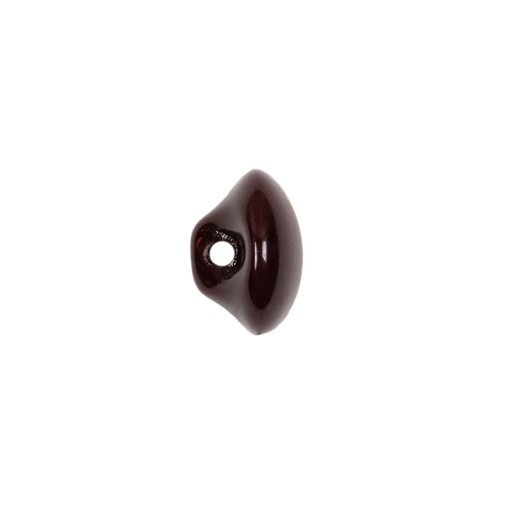 European Brown Half Domed Self Back Glass Button - 20L/12.5mm