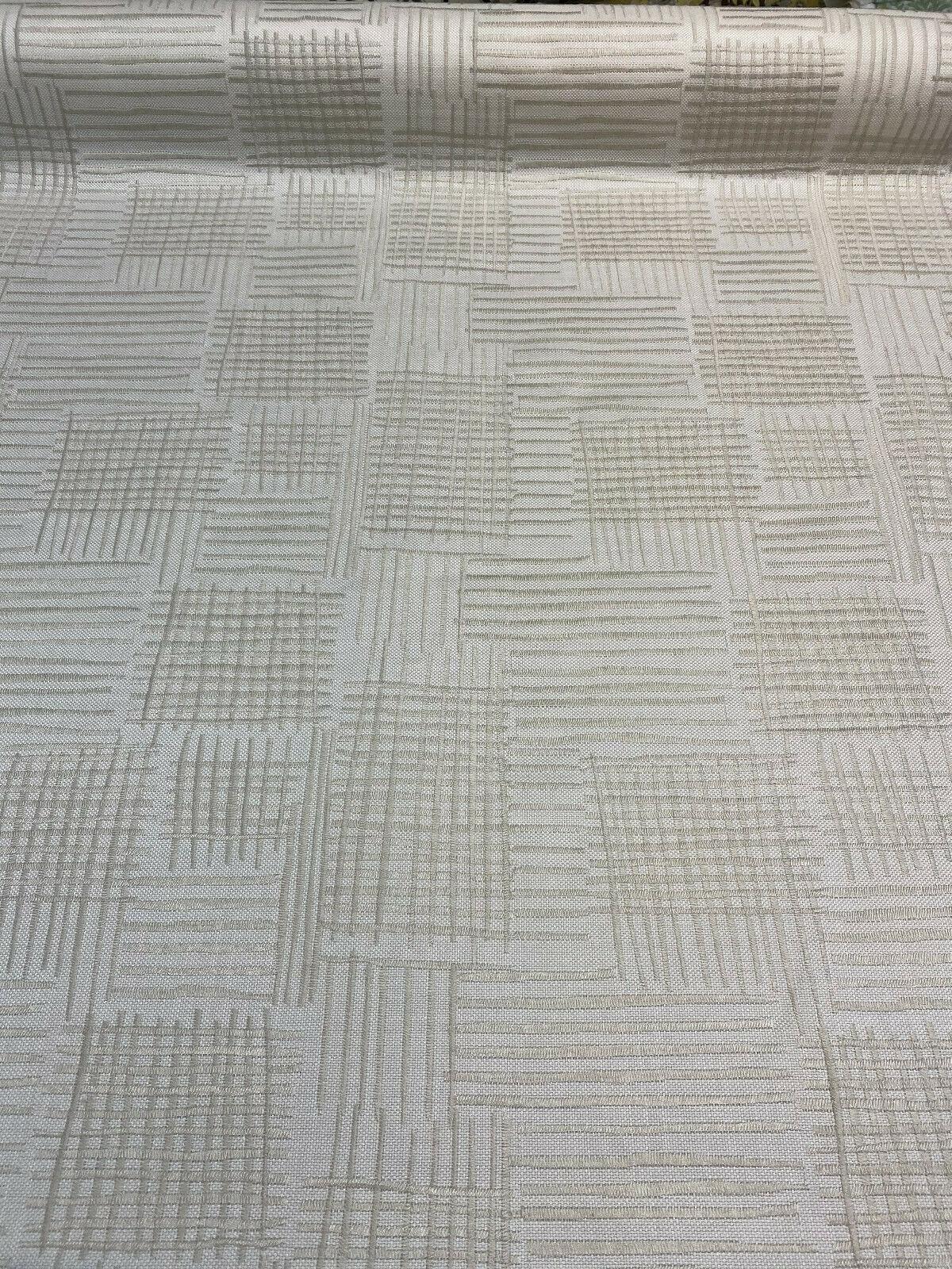 Swavelle Mill Creek Cross Back Backed Woven Polyester Fabric - White Ivory Beige, 56" Width (1 Yard)