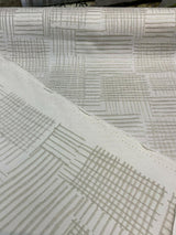 Swavelle Mill Creek Cross Back Backed Woven Polyester Fabric - White Ivory Beige, 56" Width (1 Yard)