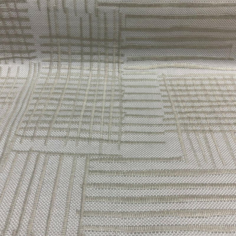 Swavelle Mill Creek Cross Back Backed Woven Polyester Fabric - White Ivory Beige, 56" Width (1 Yard)