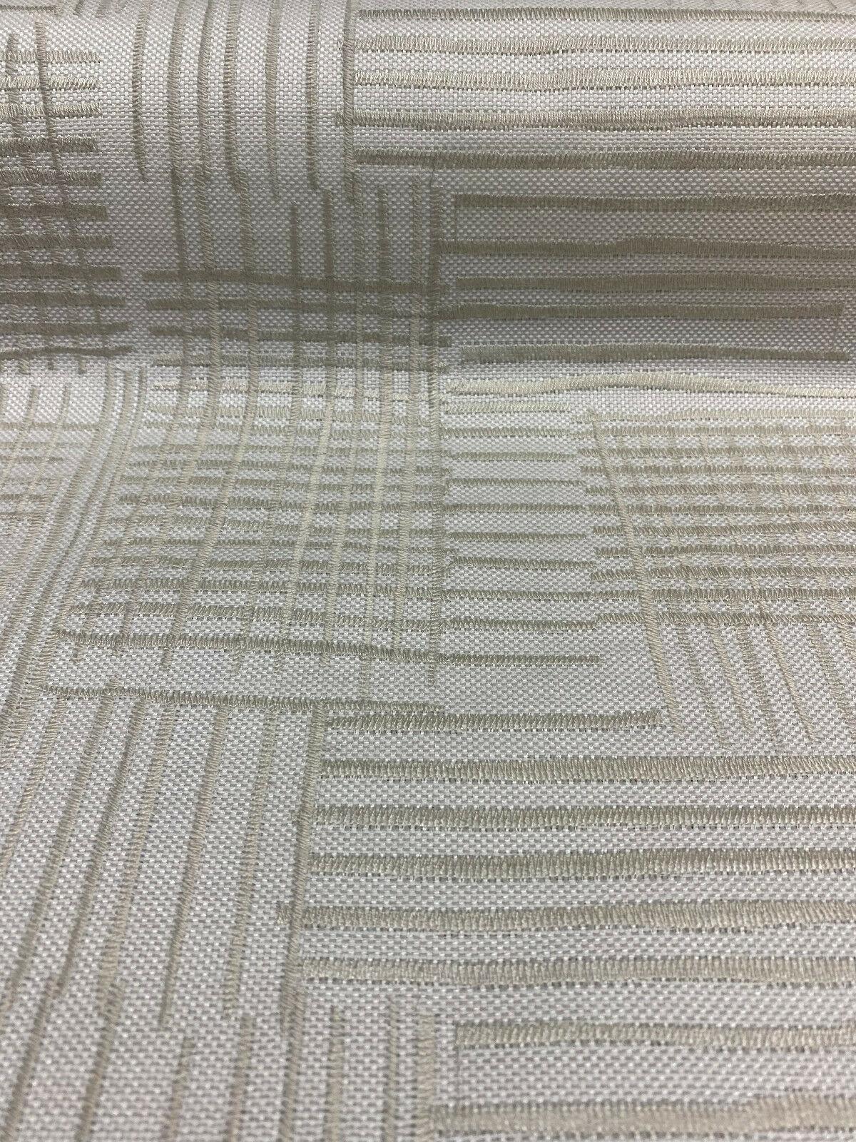 Swavelle Mill Creek Cross Back Backed Woven Polyester Fabric - White Ivory Beige, 56" Width (1 Yard)