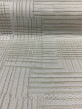 Swavelle Mill Creek Cross Back Backed Woven Polyester Fabric - White Ivory Beige, 56" Width (1 Yard)