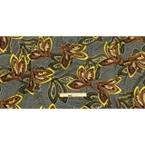Viscose Crepe Print - Black, Green and Orange Textural Floral - Mood Exclusive Chalkboard Chic
