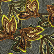 Viscose Crepe Print - Black, Green and Orange Textural Floral - Mood Exclusive Chalkboard Chic