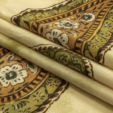 Cotton Poplin Print - Beige and Green Paisley - Mood Exclusive Bending Grass