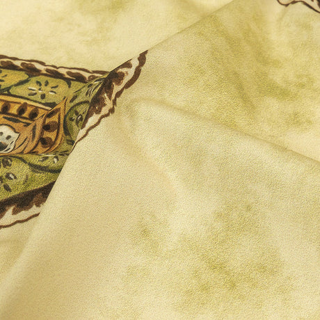 Cotton Poplin Print - Beige and Green Paisley - Mood Exclusive Bending Grass
