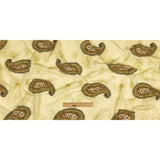 Cotton Poplin Print - Beige and Green Paisley - Mood Exclusive Bending Grass