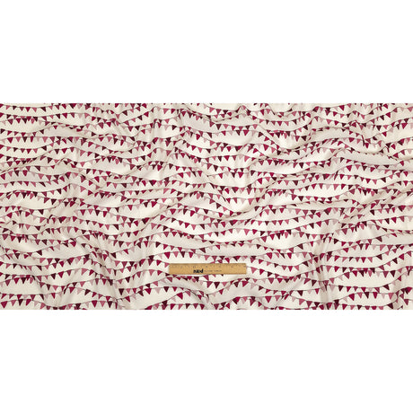 Sustainable Viscose Woven Print - White and Purple Triangle Strands - Mood Exclusive Pennant Party