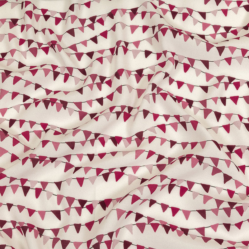 Sustainable Viscose Woven Print - White and Purple Triangle Strands - Mood Exclusive Pennant Party