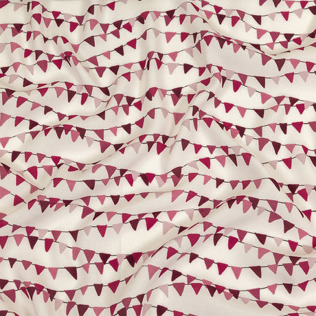 Sustainable Viscose Woven Print - White and Purple Triangle Strands - Mood Exclusive Pennant Party