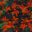 Viscose Crepe Print - Red, Black and Green Floral - Mood Exclusive Luminescent Lilies