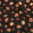 Sustainable Viscose Woven Print - Jet Set Black and Red Tomatoes - Mood Exclusive Homegrown Haute Couture