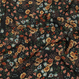 Sustainable Viscose Crepe Print - Black, Light Blue and Yellow Floral - Mood Exclusive Night Air