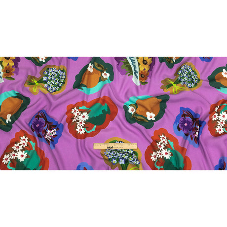 Sustainable Viscose Woven Print - Lavender Herb Cutout Floral Icons - Mood Exclusive Matisse's Muse
