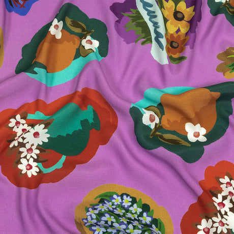 Sustainable Viscose Woven Print - Lavender Herb Cutout Floral Icons - Mood Exclusive Matisse's Muse