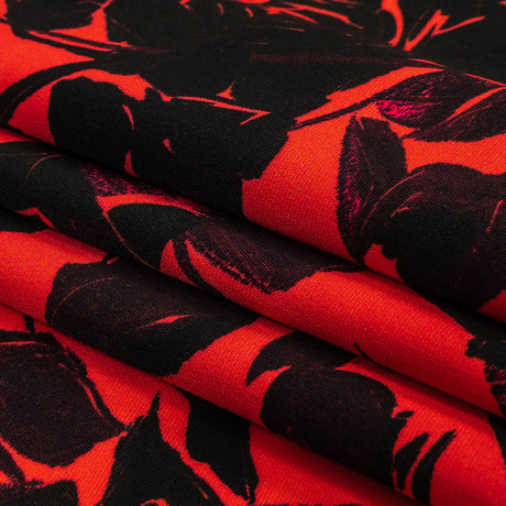 Mood Exclusive Fuchsia Painting the Roses Polyester Crepe