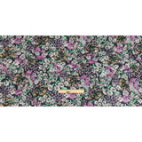 Fluid Polyester Twill Print - Green, Pink and Purple Floral - Mood Exclusive Daisy Destination