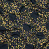 Stretch Polyester Twill Print - Navy Polka Dots in Leaves - Mood Exclusive Tangled Topiary