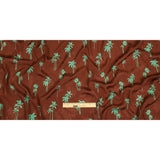 Crinkled Leafy Polyester Jacquard Print - Picante and Green Palm Trees - Mood Exclusive Palm Reading