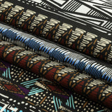 Fluid Polyester Twill Print - Blue and White Geometric Stripes - Mood Exclusive Hypatia