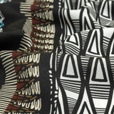 Fluid Polyester Twill Print - Blue and White Geometric Stripes - Mood Exclusive Hypatia
