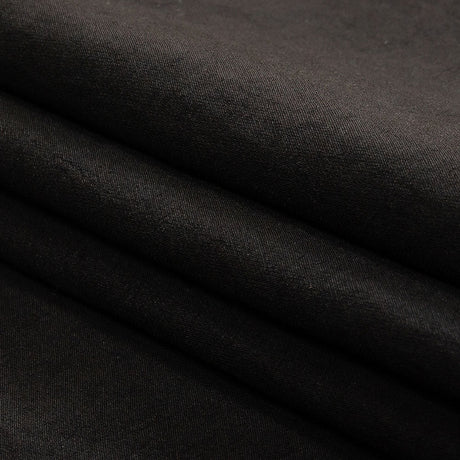 Black Wrinkled Look Stretch Polyester Woven