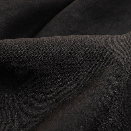 Black Wrinkled Look Stretch Polyester Woven