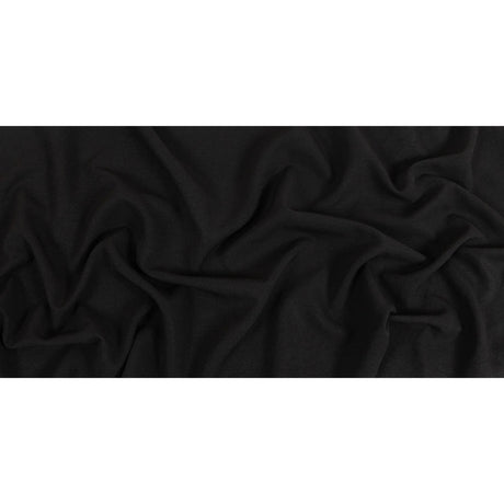 Black Wrinkled Look Stretch Polyester Woven