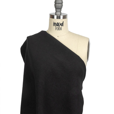 Black Wrinkled Look Stretch Polyester Woven