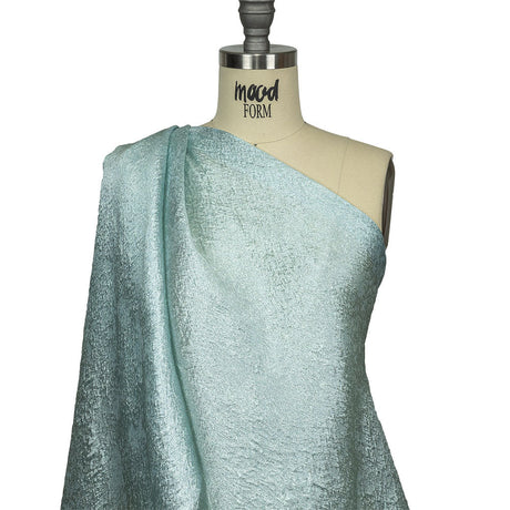 Ice Blue and White Mottled Luxury Brocade