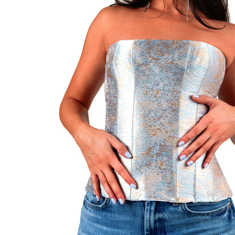 Pegasus Gold and Pale Blue Mottled Luxury Brocade