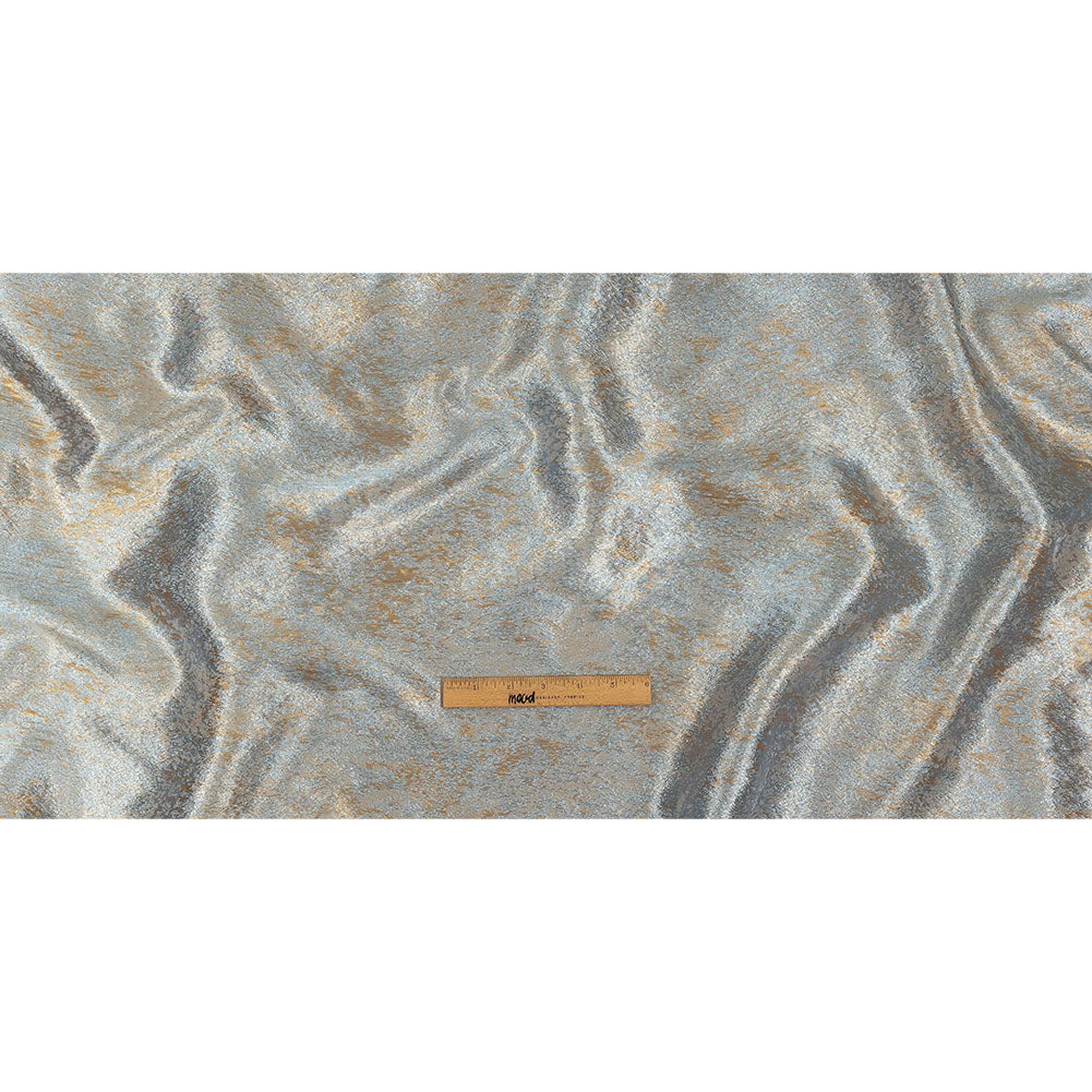 Pegasus Gold and Pale Blue Mottled Luxury Brocade