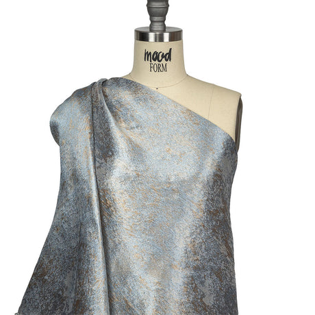 Pegasus Gold and Pale Blue Mottled Luxury Brocade