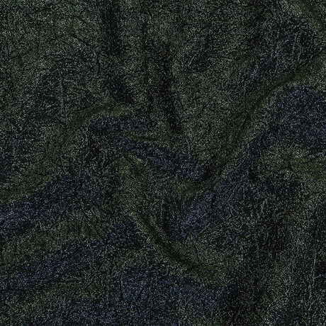 Astrolabe Metallic Evergreen and Navy Crinkled Luxury Brocade with Black Backing