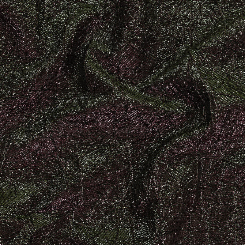 Astrolabe Metallic Olive and Wine Crinkled Luxury Brocade with Black Backing