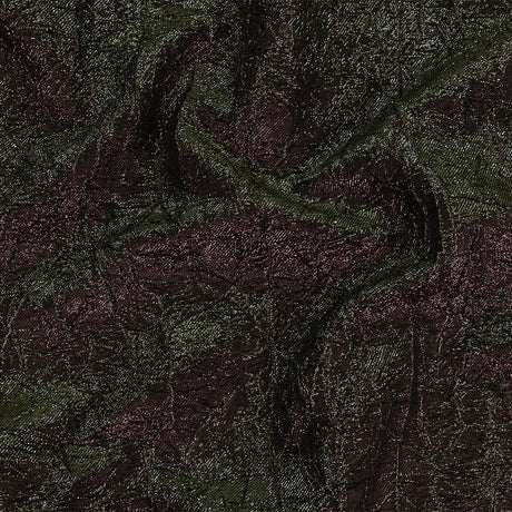 Astrolabe Metallic Olive and Wine Crinkled Luxury Brocade with Black Backing
