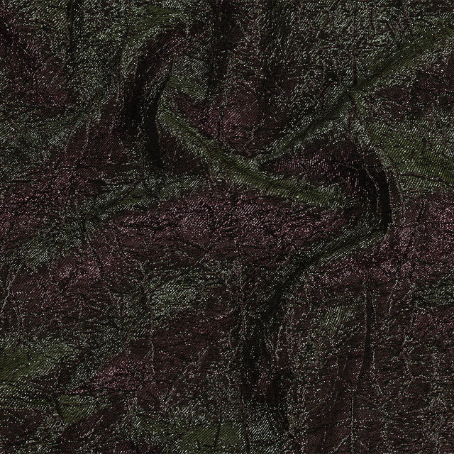 Astrolabe Metallic Olive and Wine Crinkled Luxury Brocade with Black Backing