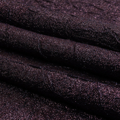 Astrolabe Metallic Navy and Purple Crinkled Luxury Brocade with Black Backing