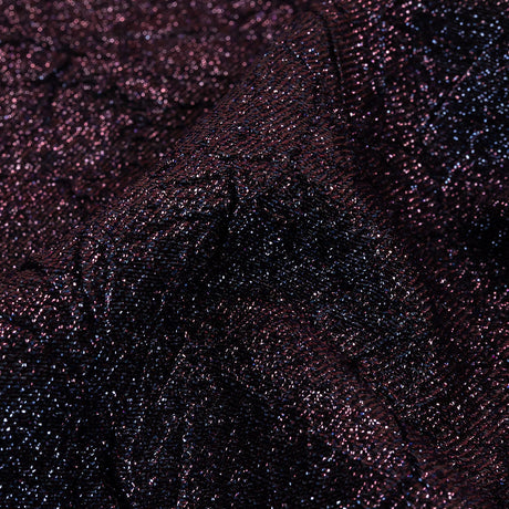 Astrolabe Metallic Navy and Purple Crinkled Luxury Brocade with Black Backing