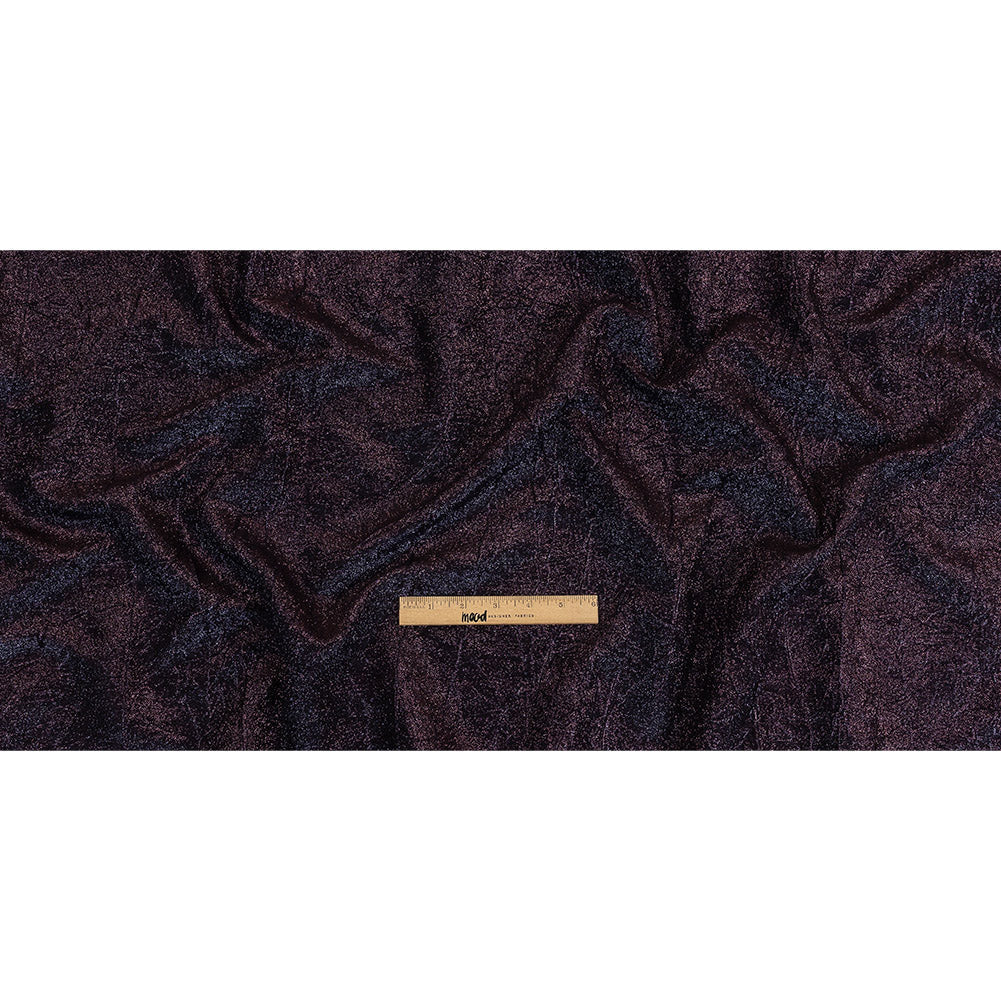 Astrolabe Metallic Navy and Purple Crinkled Luxury Brocade with Black Backing
