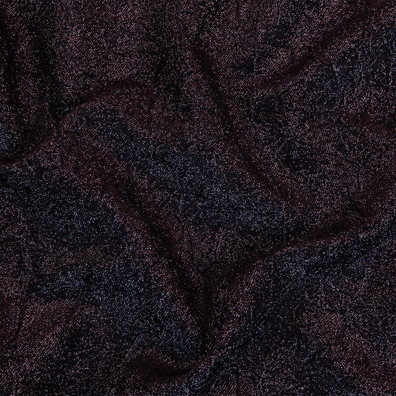 Astrolabe Metallic Navy and Purple Crinkled Luxury Brocade with Black Backing
