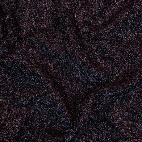 Astrolabe Metallic Navy and Purple Crinkled Luxury Brocade with Black Backing