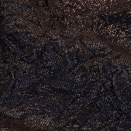 Astrolabe Metallic Navy and Copper Crinkled Luxury Brocade with Black Backing