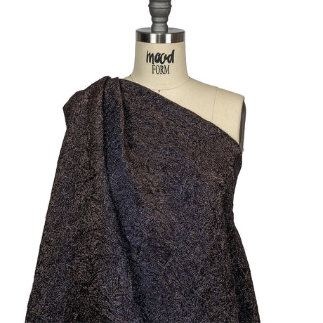 Astrolabe Metallic Navy and Copper Crinkled Luxury Brocade with Black Backing