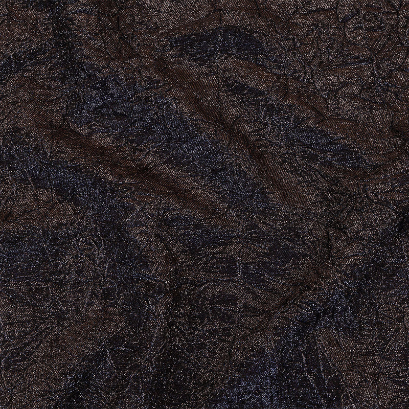 Astrolabe Metallic Navy and Copper Crinkled Luxury Brocade with Black Backing