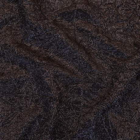 Astrolabe Metallic Navy and Copper Crinkled Luxury Brocade with Black Backing