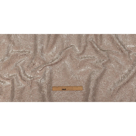 Astrolabe Metallic Silver and Rose Gold Crinkled Luxury Brocade with White Backing