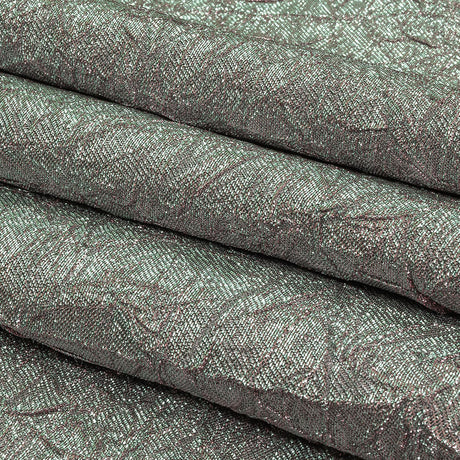 Astrolabe Metallic Seafoam and Pink Crinkled Luxury Brocade with White Backing