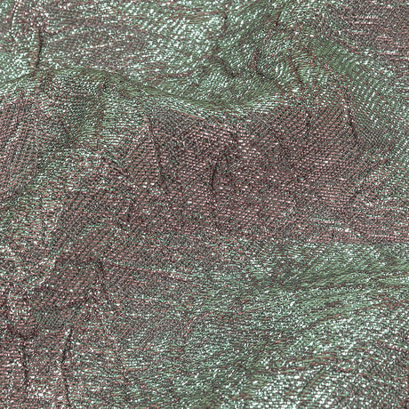 Astrolabe Metallic Seafoam and Pink Crinkled Luxury Brocade with White Backing